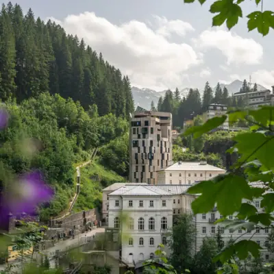 Das Urban Nature Hotel Bad Gastein in einem Wald.
